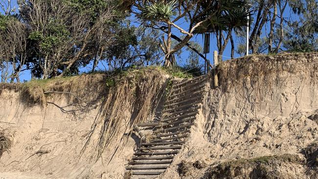 Erosion continues to plague Main Beach and Clarkes Beach in Byron Bay, pictured on June 7 2021. Picture: Liana Boss