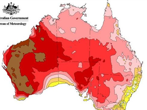 The mean maximum temperature across Australia on February 11 - and that heat isn't letting up yet. Picture: BOM