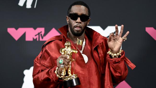 NEWARK, NEW JERSEY - SEPTEMBER 12: Diddy poses in the press room with his Global Icon Award at the 2023 MTV Video Music Awards at Prudential Center on September 12, 2023 in Newark, New Jersey. (Photo by Dimitrios Kambouris/Getty Images)