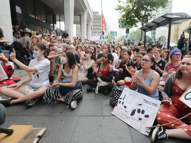 People in more than 50 locations across Australia are holding sit-in strikes. Picture: Richard Dobson