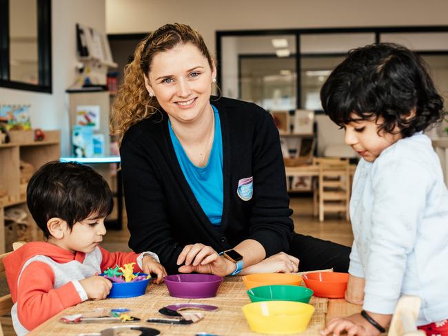 CAREERS: Sarah Yates-Taylor works as an early childhood educator at Goodstart Clearview in South Australia. MUST CREDIT: Meaghan Coles