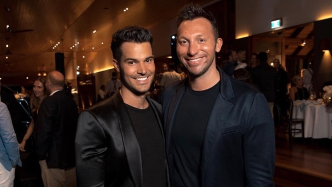 Ryan Channing (left), the former fiance of Ian Thorpe (right) died after "battling health issues" for some time. Picture: Instagram / @ryanchanning