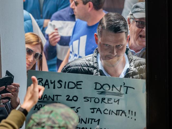 Protesters against high-rise development in bayside Brighton. Picture: NewsWire / Nadir Kinani