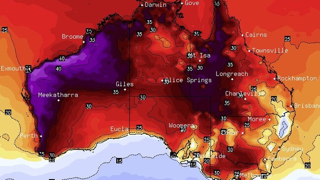 Both Aussie coasts are set to suffer through wild weather this week, as sweltering temperatures grip the west while the east braces for heavy rain this weekend. Picture: Supplied / BSCH