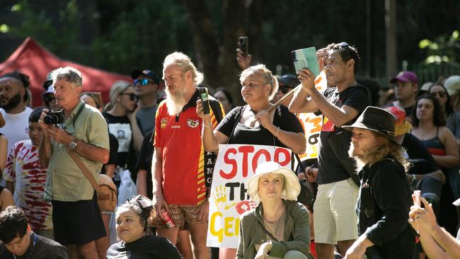 Crowds gathered at Belmore Park in Sydney two years ago for the so-called “Invasion Day” protests. Picture: Brendan Read