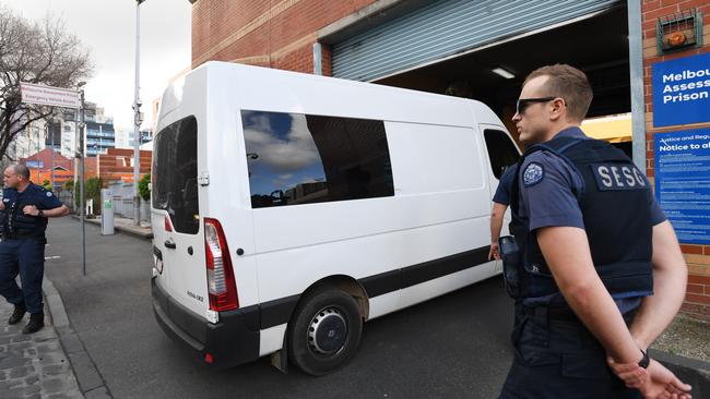 The van carrying George Pell returns to Melbourne Assessment Prison after his failed appeal. Picture: AAP