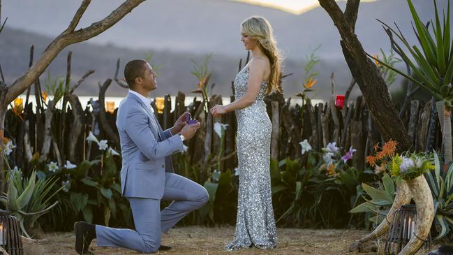 Blake Garvey proposes to Sam Frost on season two of The Bachelor.