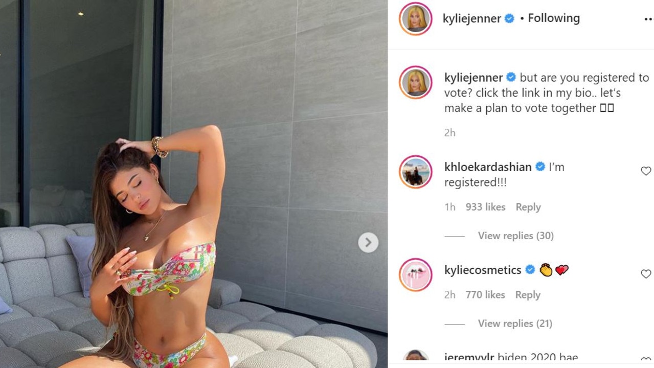Kylie asked her fans if they were registered to vote.