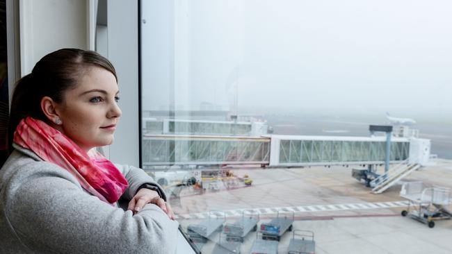 Jade Smith was waiting for an hour and a half for a friend to arrive from Melbourne, causing her to be late for work. Picture: AAP/ Brenton Edwards