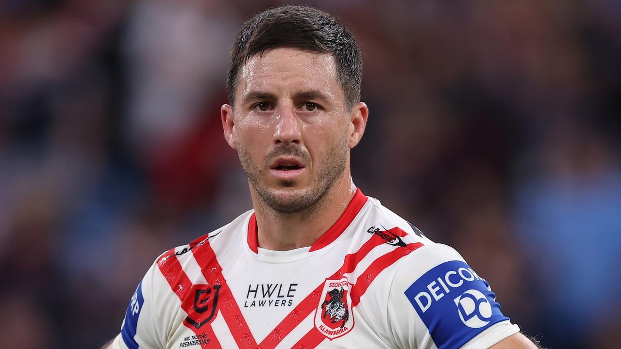 SYDNEY, AUSTRALIA - APRIL 25: Ben Hunt of the Dragons reacts at full-time during the round eight NRL match between Sydney Roosters and St George Illawarra Dragons at Allianz Stadium on April 25, 2023 in Sydney, Australia. (Photo by Mark Kolbe/Getty Images)