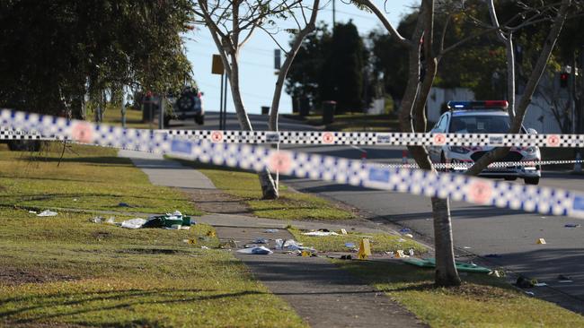 The scene of a police shooting at Mt Gravatt East. Picture: Peter Wallis