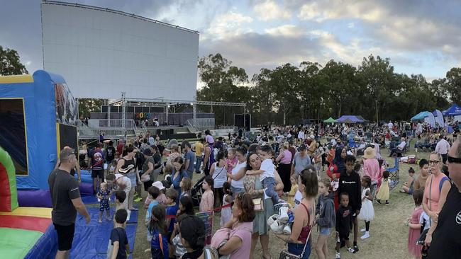 The Ipswich community gathered at the Tivoli Drive-In Theatre to celebrate. Picture: Facebook/Joel Shaw