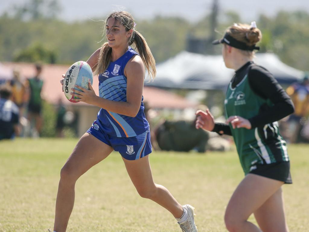 Windaroo Valley V St Margaret Marysat the 2024 Gold Coast Titans All Schools Touch Football Picture: Glenn Campbell