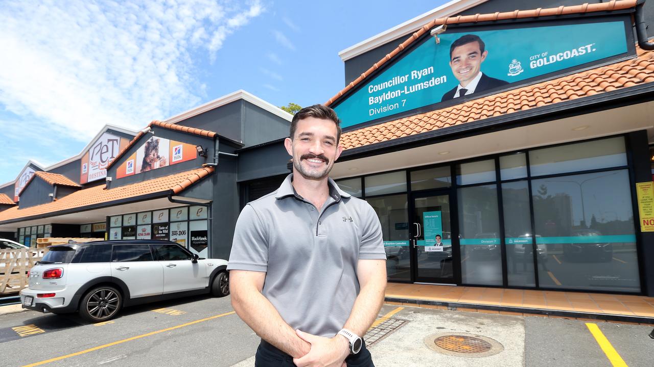 Councillor Ryan Bayldon-Lumsden outside his office in January. Picture: Richard Gosling