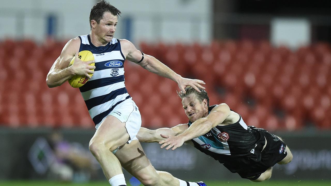 Patrick Dangerfield and the Cats dominated against Port Adelaide earlier this year. Picture: Getty Images