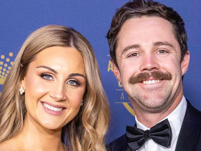 2024 Australian Cricket Awards red carpet. Travis Head and Jessica Davies. Picture: Jake Nowakowski