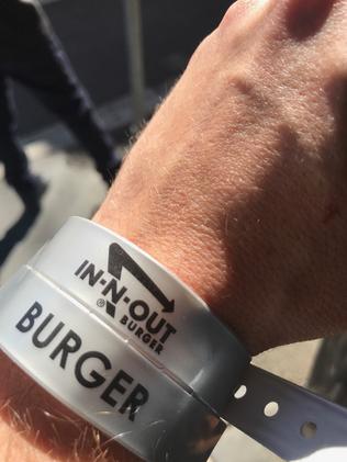 The wristband needed for a $5 burger. Picture: Rohan Smith