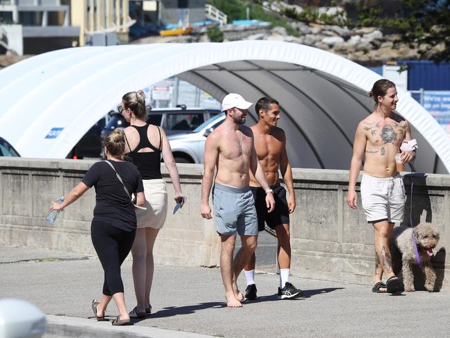 A COVID-19 pop-up test site at Bondi. Picture: David Swift..