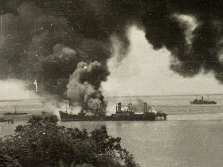 An image of the bombing of Darwin