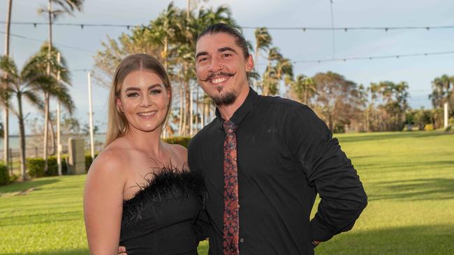 Elspeth Varley and Jai Anderson at the 2022-23 NTFL Nichols Medal night. Picture: Pema Tamang Pakhrin