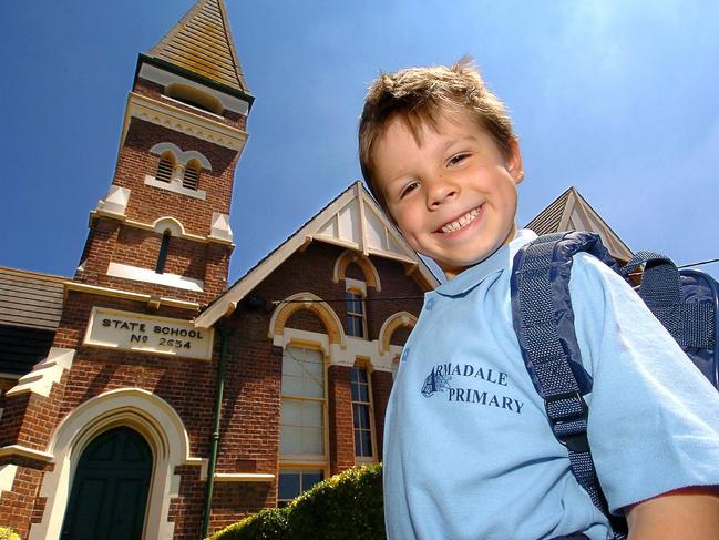 Jordan Doelling starting school in Melbourne when he was five. Picture: Supplied