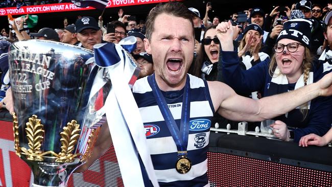 MELBOURNE . 24/09/2022. AFL Grand Final.  Geelong Cats vs Sydney Swans at the MCG.    Patrick Dangerfield of the Cats    . Picture by Michael Klein