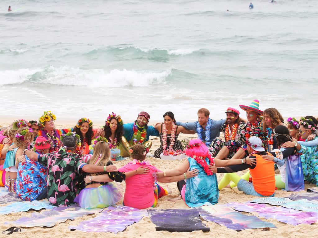The Duke and Duchess of Sussex, Prince Harry and Meghan Markle visit Bondi beach to take part in the 