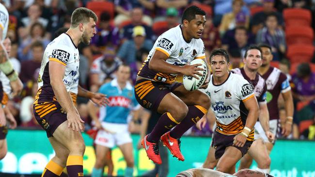 Anthony Milford was flying for the Broncos against Manly. Picture: Adam Head