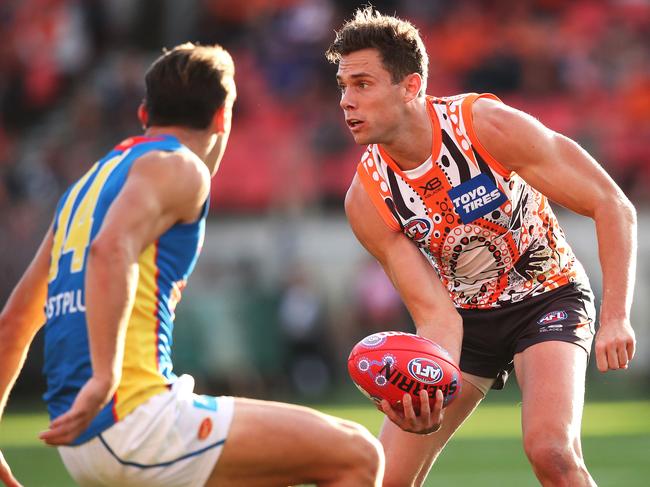 Giants Josh Kelly during AFL match between the GWS Giants and Gold Coast Suns at Giants Stadium. Picture. Phil Hillyard