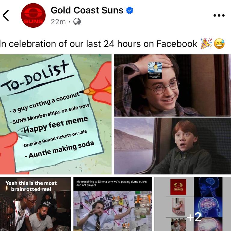 Gold Coast Suns regain access to their Facebook after it was hacked. Photo: Supplied