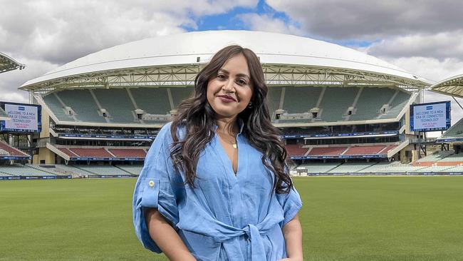 Singer Jessica Mauboy at the Adelaide Oval on Friday. Picture: Roy VanDerVegt