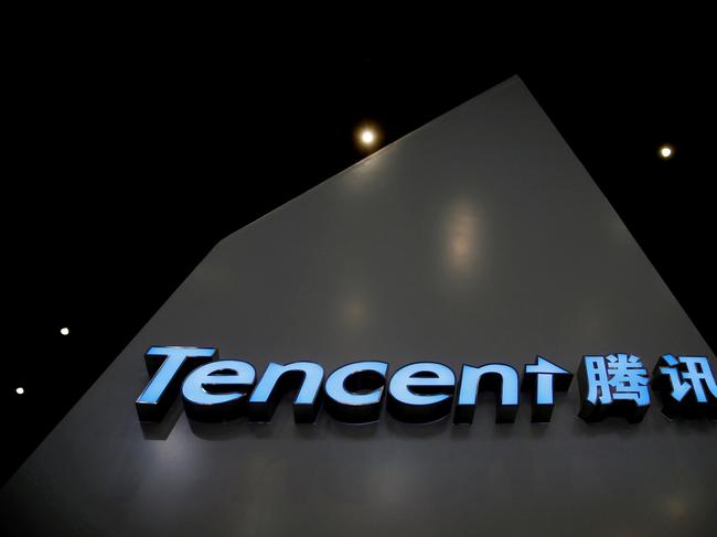 A Tencent sign is seen during the third annual World Internet Conference in Wuzhen town of Jiaxing, Zhejiang province, China. The company recently bought a 12% stake in Snap. PHOTO: ALY SONG/REUTERS