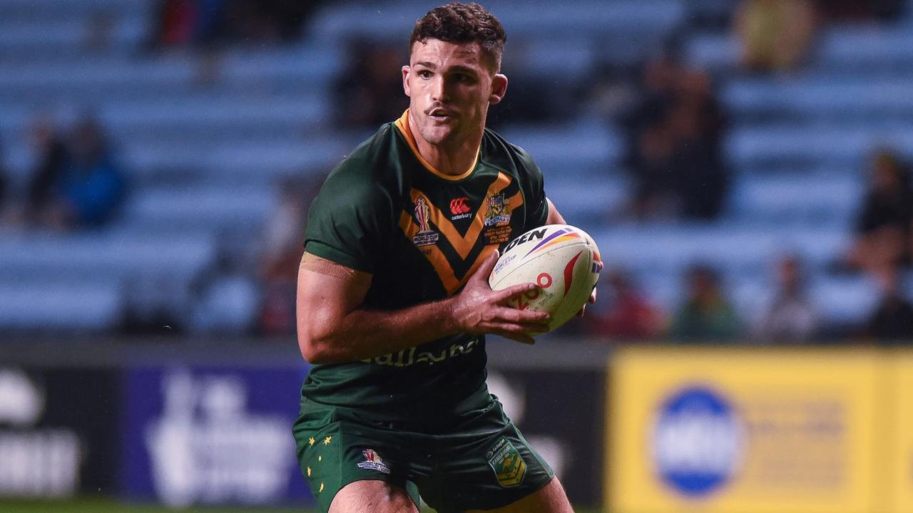 Rugby League World Cup 2022 Australia Kangaroos team vs Italy, Nathan Cleary, Daly Cherry-Evans, Mal Meninga