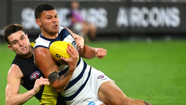 Brandan Parfitt is working to break back into Geelong’s best team. Picture: Quinn Rooney/Getty Images