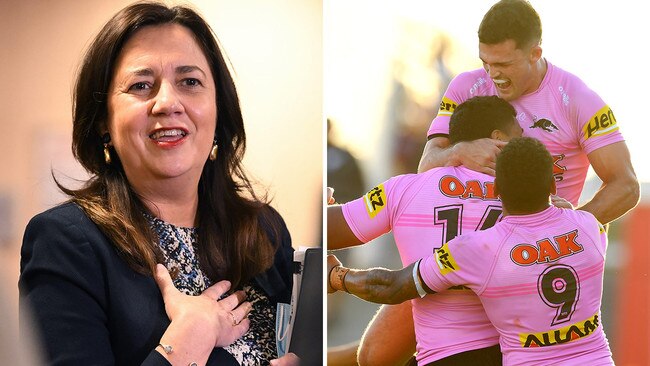 Annastacia Palaszczuk says Queensland's chief health officer approved the entry of NRL officials and players' families to the state. Picture: Dan Peled/Getty Images