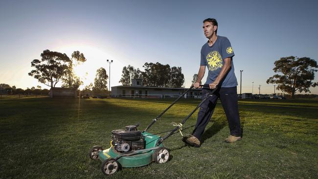 Self-appointed grounds keeper and player Justin Arrowsmith. Picture: David Caird