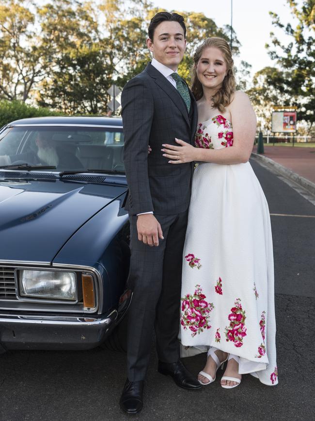 Jared Fein and Taylor Morrow at Centenary Heights State High School formal at Picnic Point, Friday, November 20, 2020. Picture: Kevin Farmer