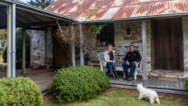 ‘Cultural vandalism’: Kerridge and Smith say high voltage power lines running past historic Hillasmount near Bannaby will ruin its heritage character. Picture: Sahlan Hayes