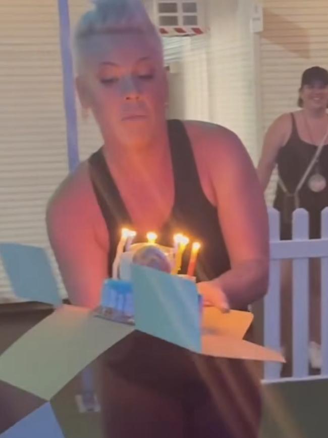 Pink has surprised an 11-year-old fan for her birthday.