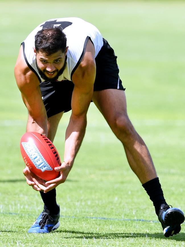 Paddy Ryder at Power training. Picture: AAP Image/Mark Brake