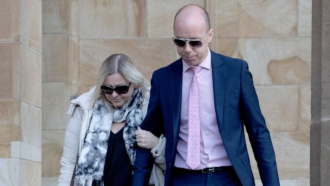 Parents of Apostle Briokos pictured leaving Adelaide Magistrates Court. Picture: NCA NewsWire/Naomi Jellicoe