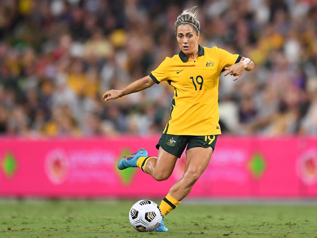 Katrina Gorry was superb in her return for the Matildas. Picture: Albert Perez/Getty Images