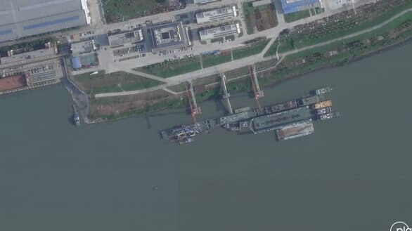 A satellite image of Wuchang Shipyard on May 16. Picture: Planet Labs PBC/WSJ