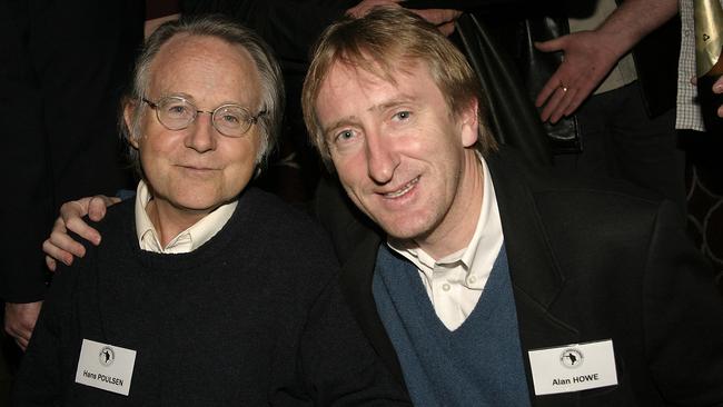 Musician Hans Poulsen with journalist Alan Howe in 2006.