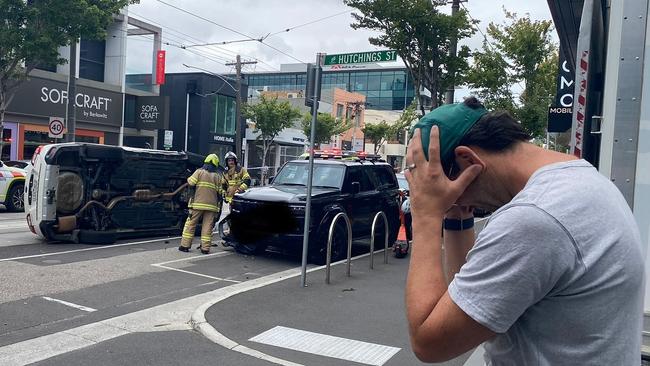 Two in custody in Richmond after fleeing the scene and flipping a car into premiership hawk jordan lewis vehicle (he wasn’t in the car at the time). Source: Instagram