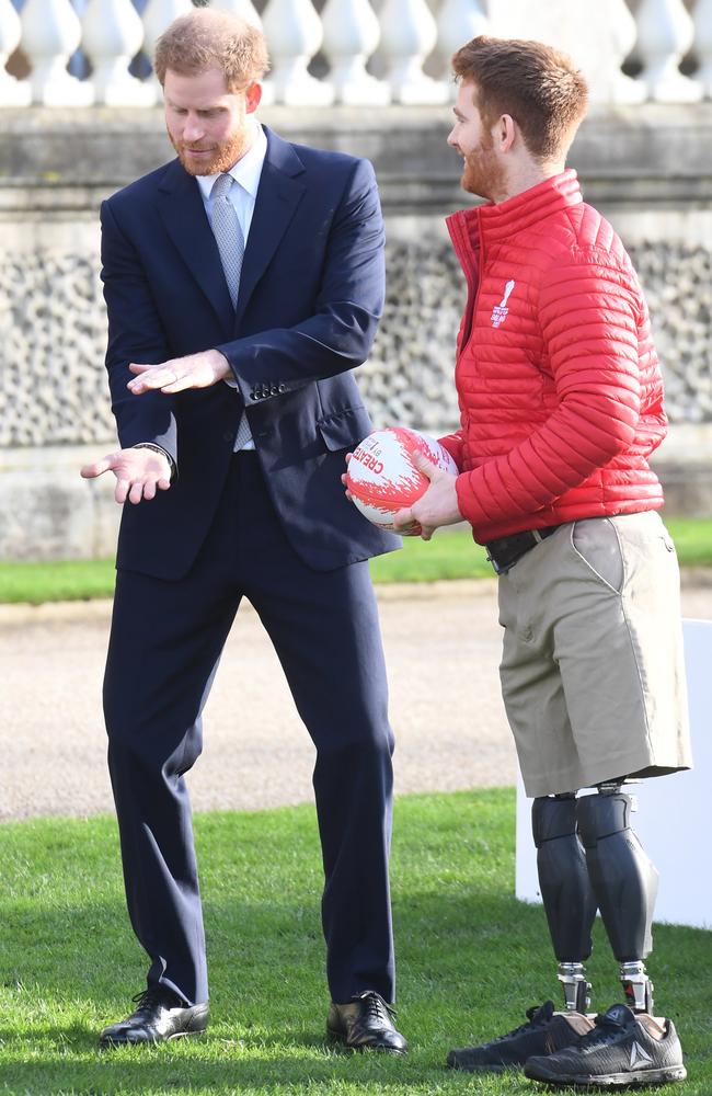 Prince Harry before the world cup draw. Picture: Getty