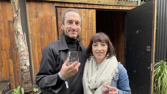 Matthew Smith from Essendon and Naomi Elfverson from Sunbury at the 2023 Mould Cheese Festival in Melbourne. Picture: Athos Sirianos.