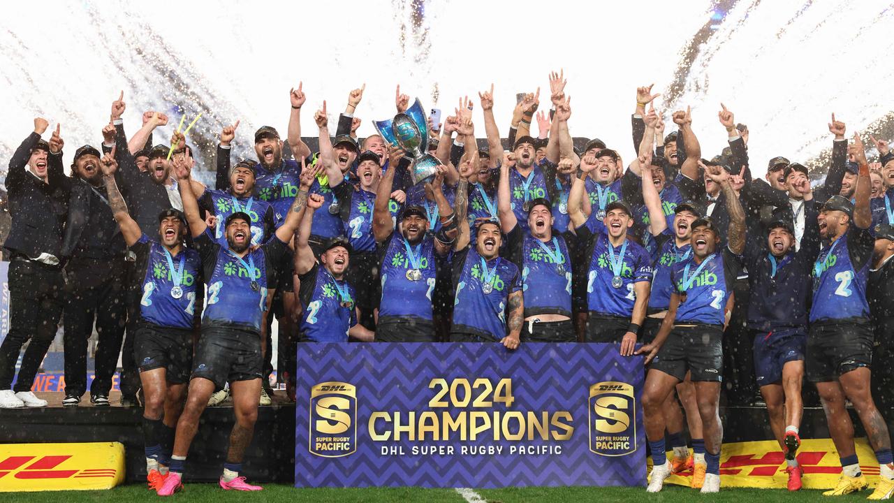 The Blues are the reigning Super Rugby Pacific champions. Picture: AFP