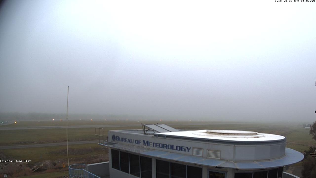 Fog over Adelaide Airport just after 6.30am. Picture: BoM SA