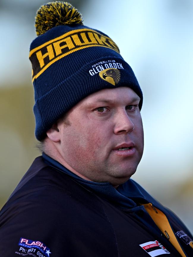 Glen Orden coach Nathan Moon was on the wrong end of the result against North Footscray. Picture: Andy Brownbill